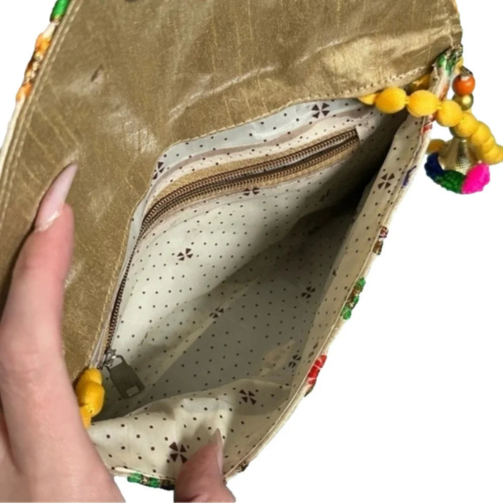 EUC RB Handicraft Fancy Silk Handicrafts Handmade Designer Purse/Sling Bag